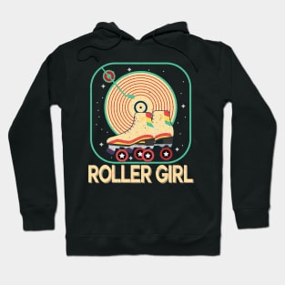 Roller Girl Skater Retro Skating a 70s 80s Vintage Skating Hoodie